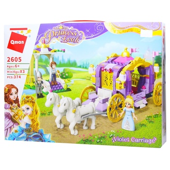 Qman Violet Carriage Construction Set 374elements - buy, prices for MegaMarket - photo 1