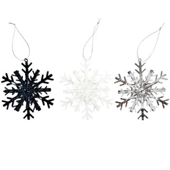 Actuel Snowflake Christmas Tree Decoration 10.4cm in assortment