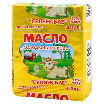 Масло Селянське солодковершкове 73% 200г