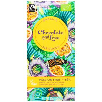 Шоколад чорний Chocolate and Love з маракуєю 65% 85г - купити, ціни на WINETIME - фото 1