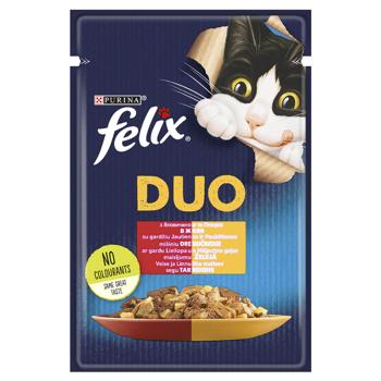 Felix Fantastic Duo Wet Food with Beef and Poultry for Adult Cats 85g - buy, prices for COSMOS - photo 1