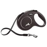 Flexi New Classic Roulette Leash with Tape M Up to 25kg 5m Black