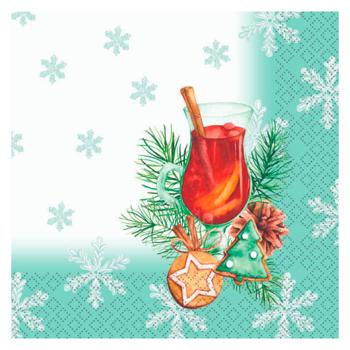 Silken Mulled Wine and Champagne 3-Ply Table Napkins 33x33cm 18pcs - buy, prices for - photo 3