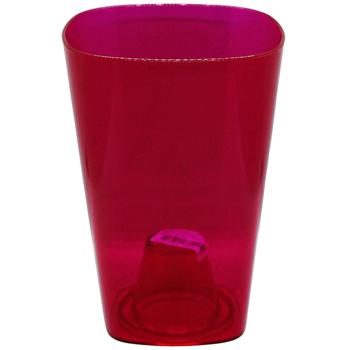Flower Pot Cambri 133mm pink transparent