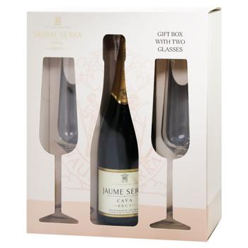 Вино ігристе Jaume Serra Cava Brut біле брют 11,5% 0,75л + 2 бокала - купити, ціни на Восторг - фото 2