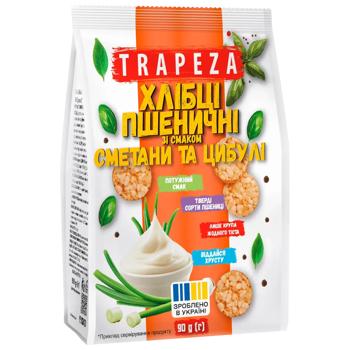Trapeza Wheat bread with Sour Cream and Onion Flavor 90g - buy, prices for Tavria V - photo 1