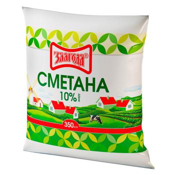 Сметана Злагода 10% 350г - купити, ціни на Auchan - фото 1