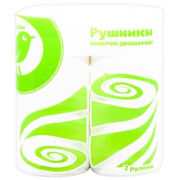 Auchan Two-layer Towels Paper 2pcs - buy, prices for MasterZoo - photo 1