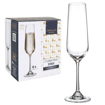 Bohemia Strix Set of Champagne Glasses 200ml 6pcs - buy, prices for COSMOS - photo 1