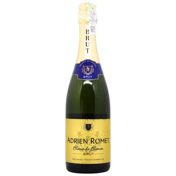 Вино ігристе Adrien Romet Blanc de Blancs біле брют 11,5% 0,75л