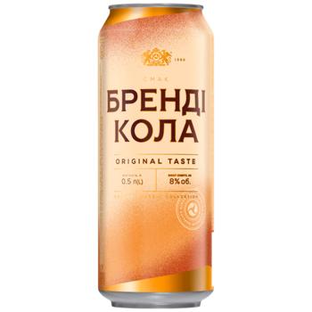 Obolon Brandy-Cola Low-Alcohol Drink 0.5l Can - buy, prices for COSMOS - photo 1