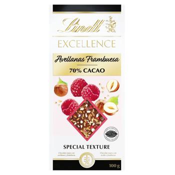 Lindt Excellence Dark Chocolate with Raspberries and Hazelnuts 70% 100g - buy, prices for NOVUS - photo 1