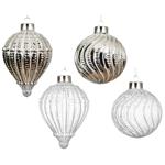 Decoris Silver Glitter Christmas Tree Decoration 8cm in assortment