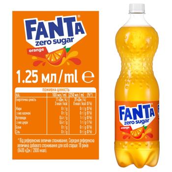 Напій газований Fanta апельсин без цукру 1,25л - купити, ціни на Ідеал - фото 2