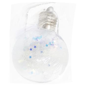 Transparent Christmas Bulb with Lights and Filling 8cm