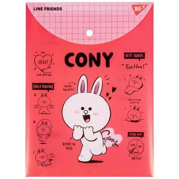 Папка-конверт Yes Line Friends Cony вертикальна на кнопці А4 - купити, ціни на Ідеал - фото 1
