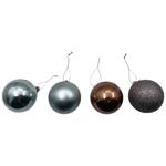 Actuel Silver/Terracotta Christmas Ball 8cm