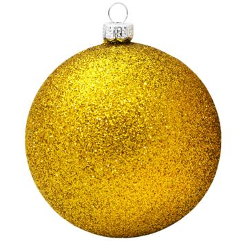 Bezant Glitter Gold Christmas Tree Ball 7cm
