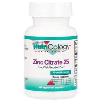 Цинк Цитрат, Nutricology, 25 мг, 60 капсул - купити, ціни на Біотус - фото 1