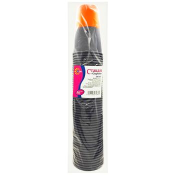TCM Graphite Disposable Glass 340ml 50pcs - buy, prices for Supermarket "Kharkiv" - photo 1