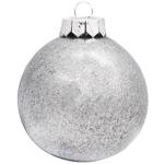 Bezant Glitter Transparent Silver Christmas Tree Ball 8cm