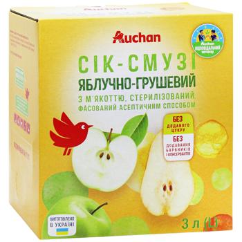 Сік-смузі Auchan Яблучно-грушевий 3л - купити, ціни на - фото 3