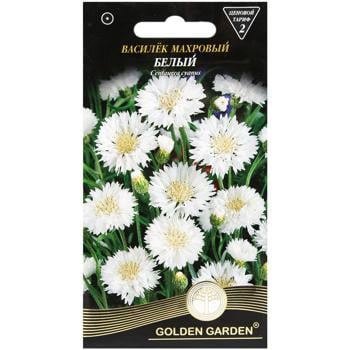 Golden Garden White Terry Cornflower Flowers Seeds 0.5g - buy, prices for Auchan - photo 1