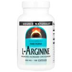 L-аргинин, Source Naturals, 500 мг, 100 капсул.