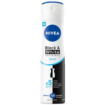 Nivea Black&White Invisible Pure Spray Antiperspirant 150ml - buy, prices for NOVUS - photo 1
