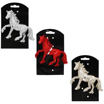 Прикраса новорічна Кінь пластик 13,5см в асортименті - купити, ціни на Auchan - фото 1