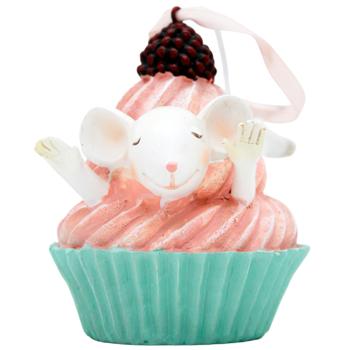 Декоративна підвісна фігурка Мишка в капкейці 11см 3 дизайни 838-440 BONADI 1 шт - купити, ціни на WINETIME - фото 2