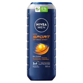 Nivea Men Sport 3in1 Shower Gel for Body, Face and Hair 500ml