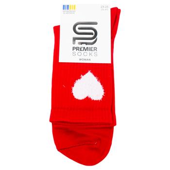 Шкарпетки Premier Socks жіночі високі з пухнастим серцем р.23-25