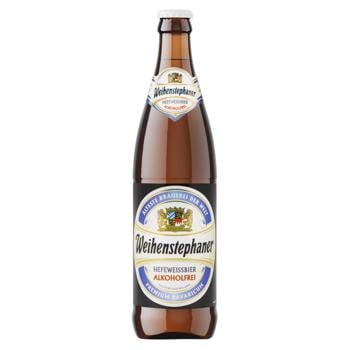 Пиво Weihenstephaner Hefeweissbier світле нефільтроване безалкогольне 0,5л - купити, ціни на NOVUS - фото 1