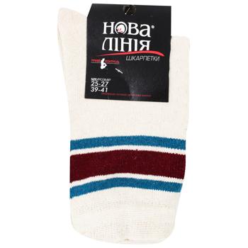 Шкарпетки Нова Лінія чоловічі високі бежевий р.25-29 - купити, ціни на Auchan - фото 1