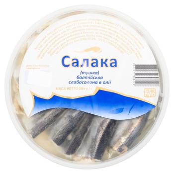 Салака Українська Зірка балтійська тушка слабосолена в олії 300г - купити, ціни на КОСМОС - фото 2
