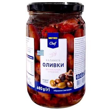 Оливки Metro Chef Каламата без косточек в рассоле 680г - купить, цены на METRO - фото 1