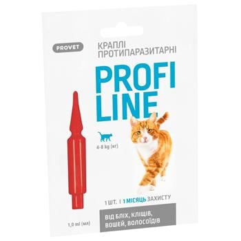 ProVET Profiline Drops on the Withers for Cats from 4 to 8kg Against External Parasites 1 pipette - buy, prices for MasterZoo - photo 2