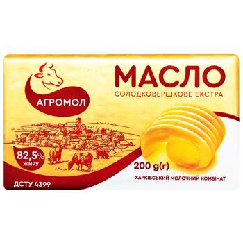 Масло Агромол Экстра сладкосливочное 82,5% 200г - купить, цены на Восторг - фото 2