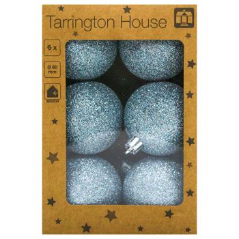 Шар елочный Tarrington House Ice Blue 6см 6шт - купить, цены на - фото 3