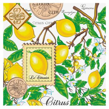 Салфетки столовые Luxy Лимоны 3-слойные 33х33см 18шт