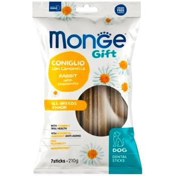Лакомство для собак Monge Gift All Breeds Senior с кроликом и ромашкой 210г - купить, цены на MasterZoo - фото 1
