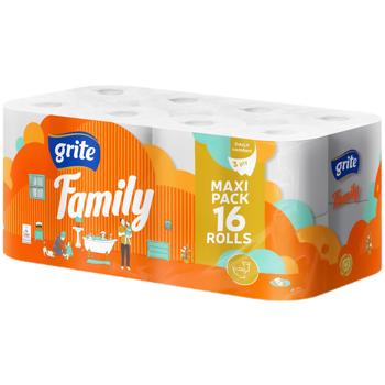 Grite Family 3-ply Toilet Paper 16pcs - buy, prices for Auchan - photo 1