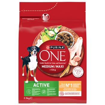 One Active Dry Food with Chicken and Rice for Dogs 2.5kg