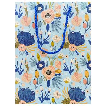 Пакет подарунковий Квіти 10331-15 18х24х8,5см - купити, ціни на Чудо Маркет - фото 1