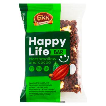 Батончик зерновий БКК Happy Life з маршмеллоу та какао 60г