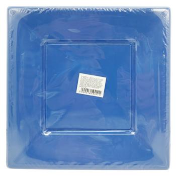 Тарілки квадратні пластикові блакитні 23см 10шт - купити, ціни на КОСМОС - фото 1