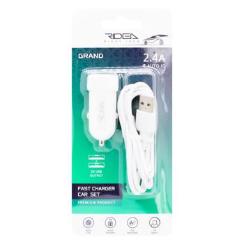 Ridea Grand 2хUSB 2.4A Car Charger + Type-C Cabel - buy, prices for EKO Market - photo 1