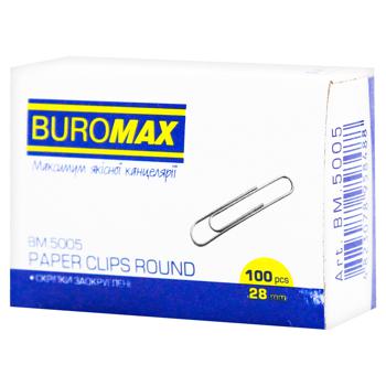 Скрепки Buromax круглые 28мм 100шт - купить, цены на  - фото 1