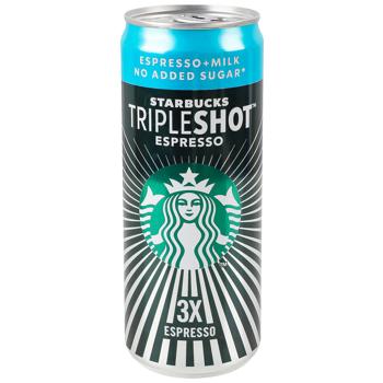 Starbucks Tripleshot Espresso No Added Sugar Coffee Drink with Milk 0.3l